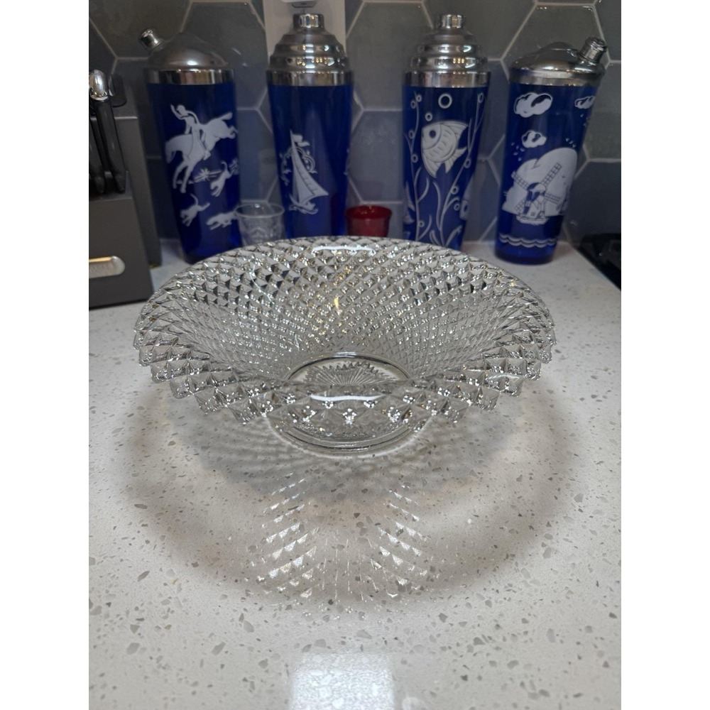 Westmoreland English Hobnail Crystal Clear 10 1/2" Rolled Edge Serving Bowl